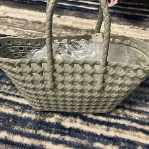 Stylish Gray Woven Tote Bag